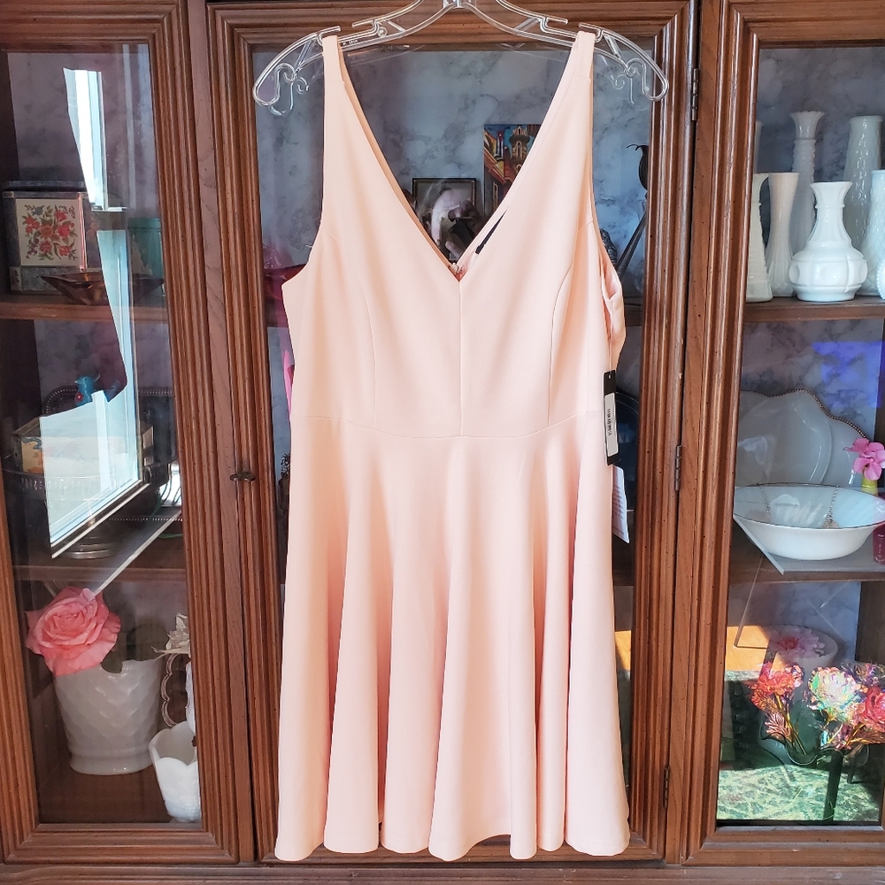 Lulus Peach Sleeveless Skater Dress